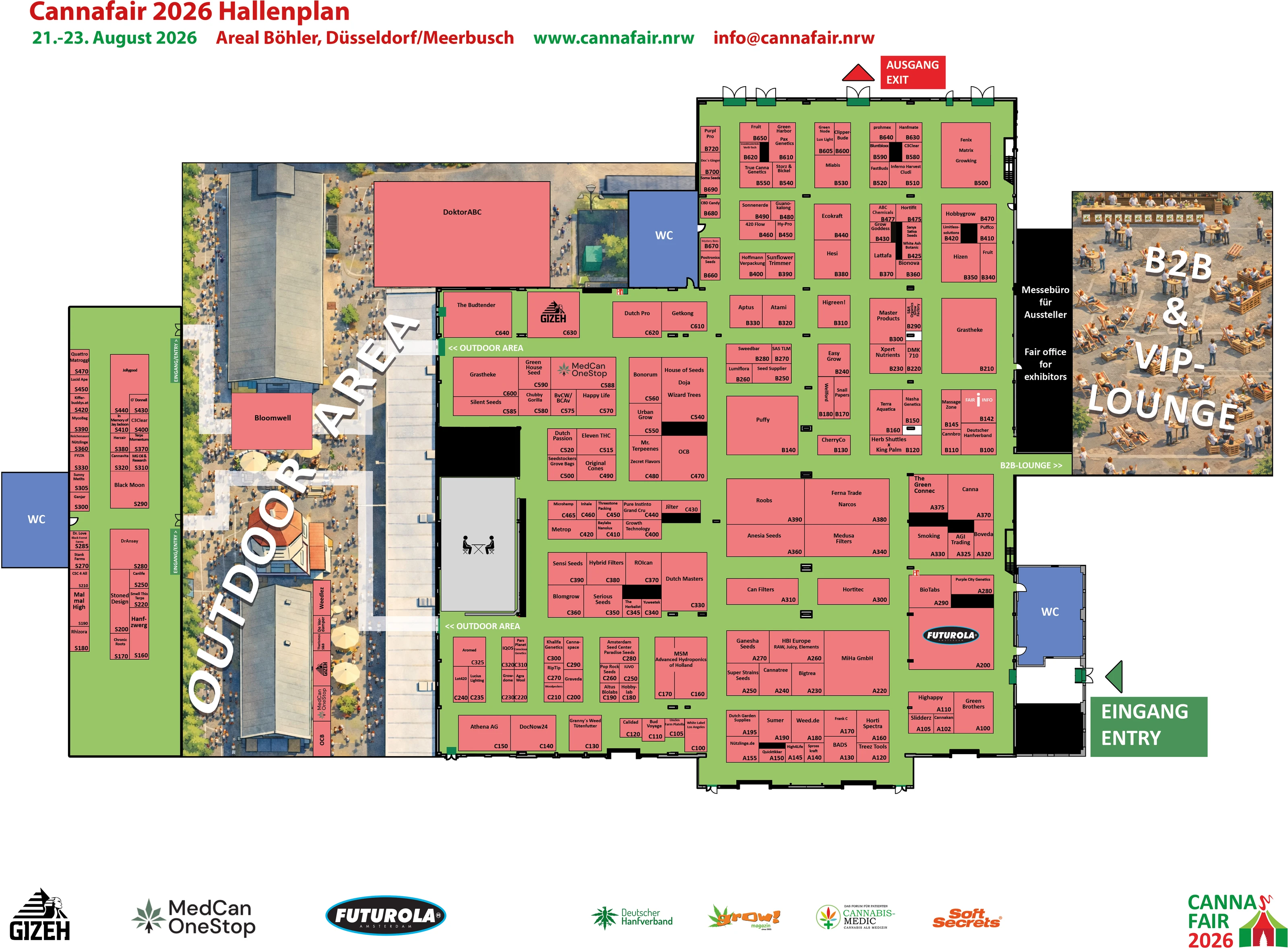 Hallenplan der Cannafair 2026